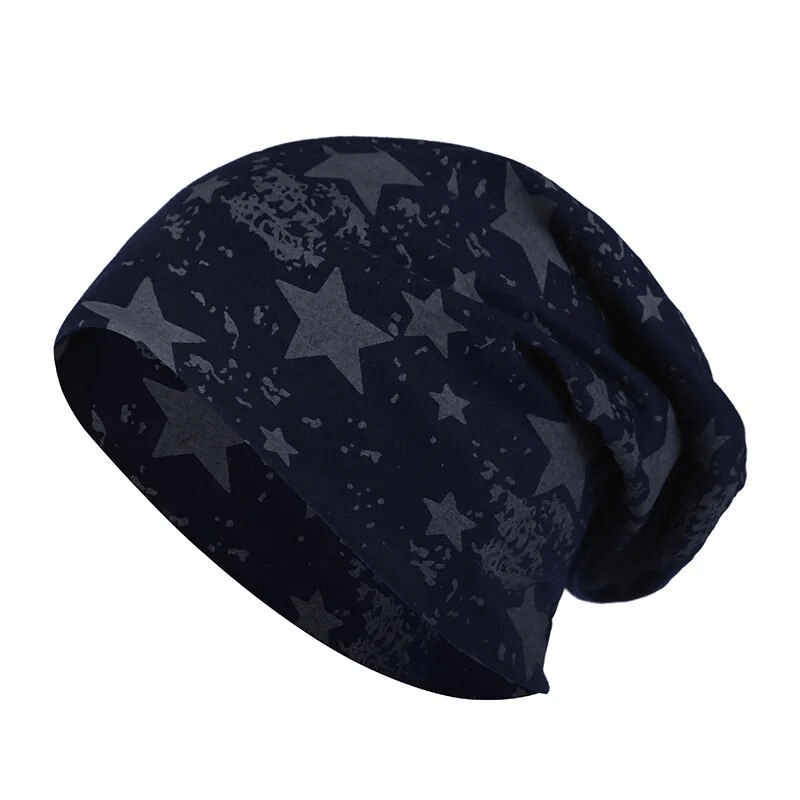 Warm knitted unisex beanie with star pattern, made from cotton for all seasons. Perfect for sports and casual looks. Model SF1668.